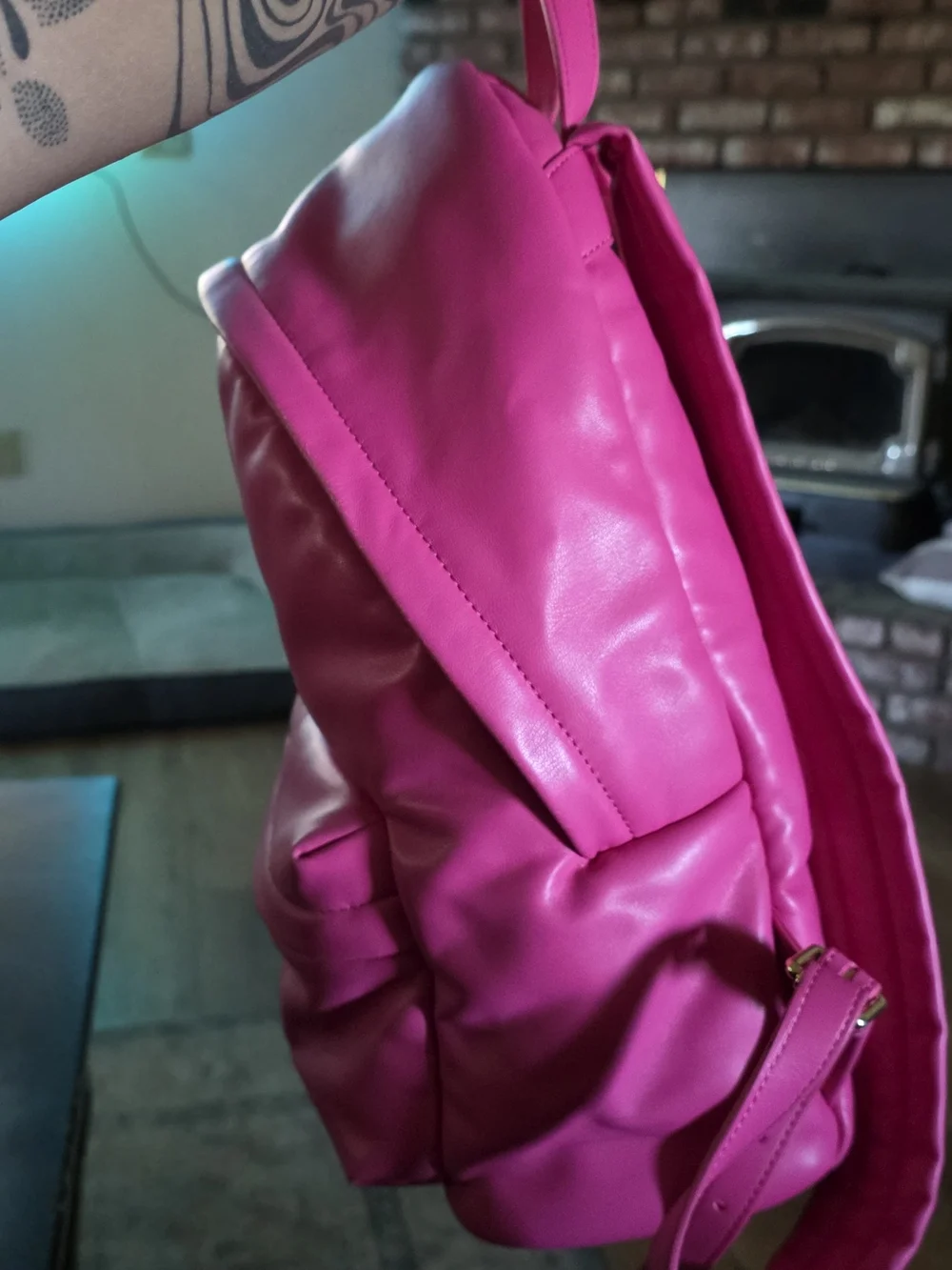 Moschino Hot Pink Puffer Backpack